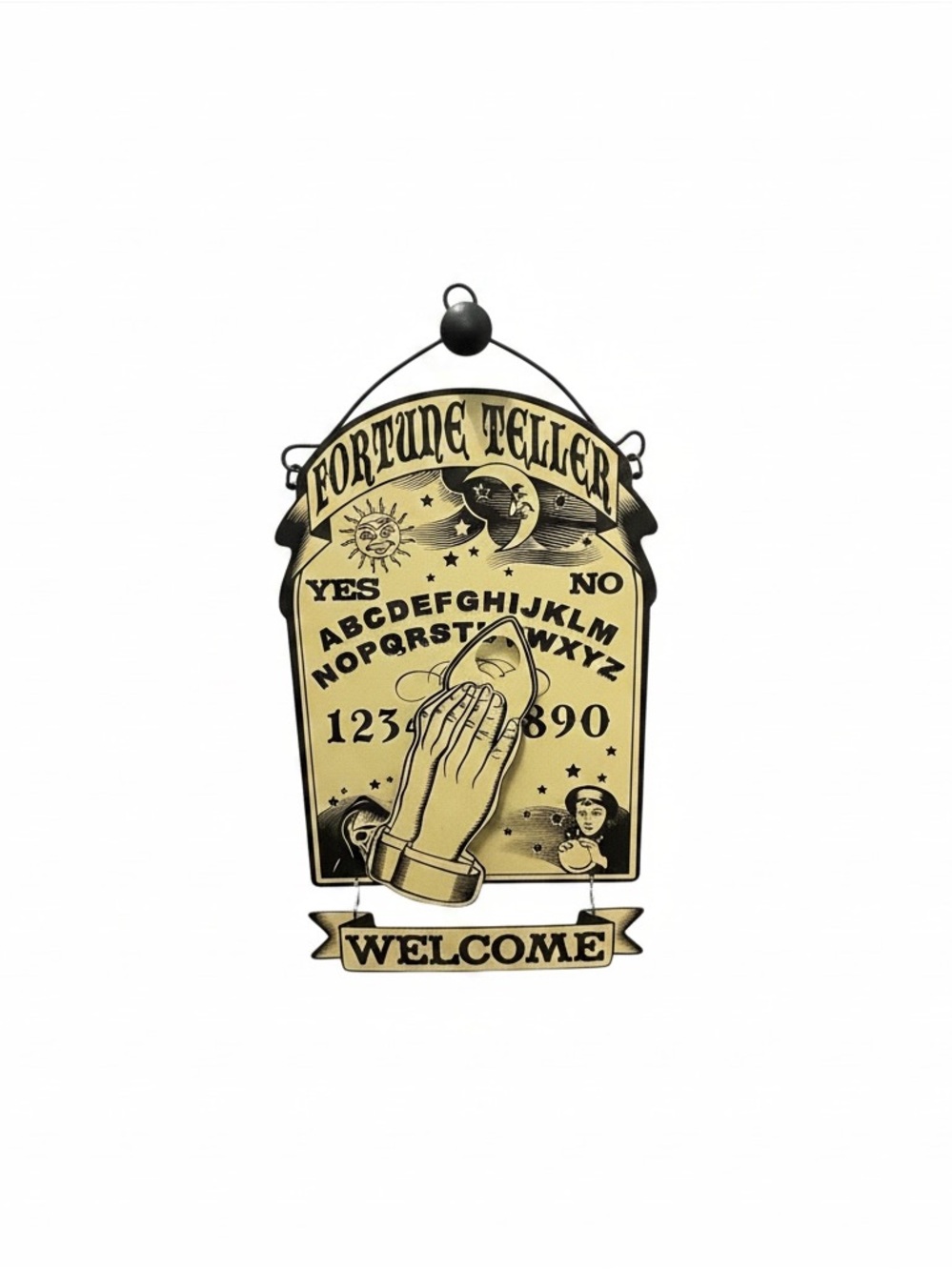 Fortune Teller Wall Plaque - yellow  and Black